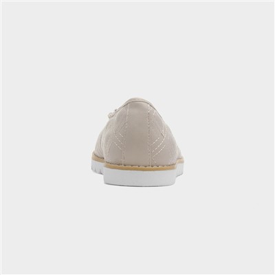 Kim Womens Beige Bow Ballerina Shoe