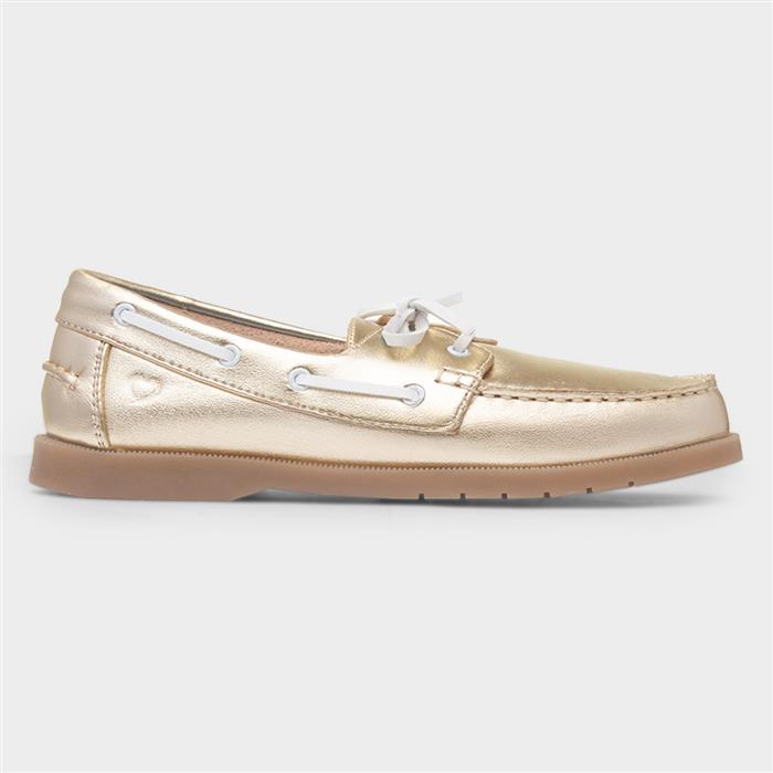 Shelly Womens Light Gold Boat Shoe