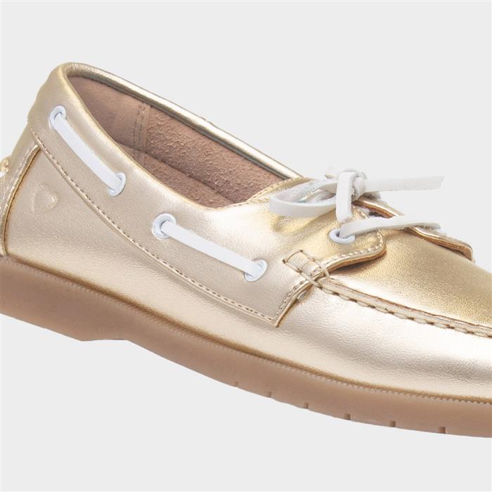Shelly Womens Light Gold Boat Shoe