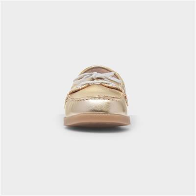 Shelly Womens Light Gold Boat Shoe