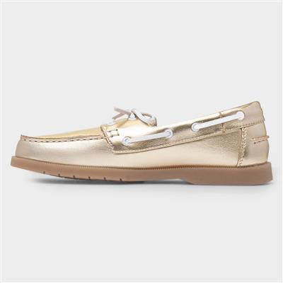 Shelly Womens Light Gold Boat Shoe