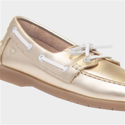 Shelly Womens Light Gold Boat Shoe
