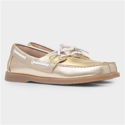 Shelly Womens Light Gold Boat Shoe