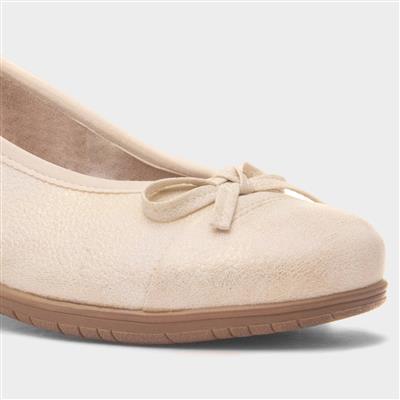 Penny Womens Gold Ballerina Shoe