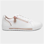 Soft Line Womens White Zip Lace Up Wide Fit Shoe (Click For Details)