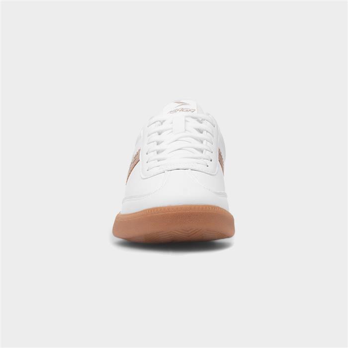 Delapre Womens White Lace Up Casual Shoe