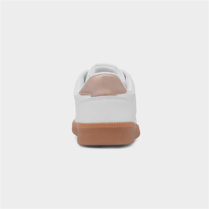 Delapre Womens White Lace Up Casual Shoe