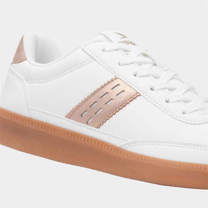 Delapre Womens White Lace Up Casual Shoe