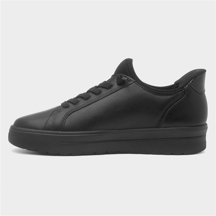Heidi Womens Black Slip On Wide Fit Shoe