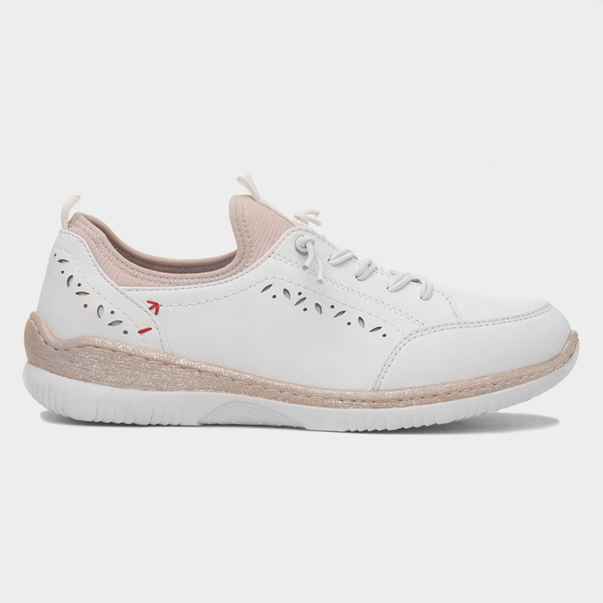 Jackie Womens White Vegan Shoe