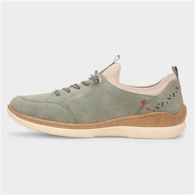 Jackie Womens Green Vegan Shoe