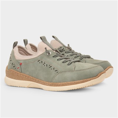 Jackie Womens Green Vegan Shoe