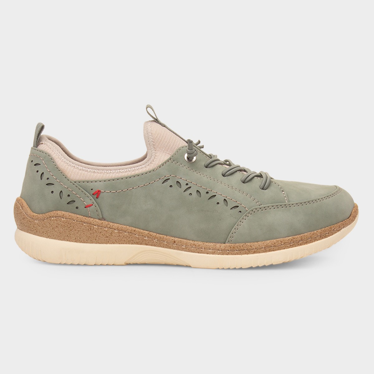 Jackie Womens Green Vegan Shoe
