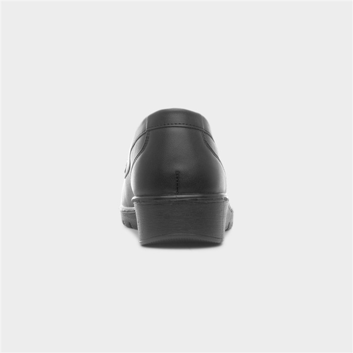 Women's Black Wedge Slip On Casual Shoes