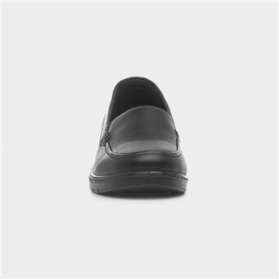 Women's Black Wedge Slip On Casual Shoes