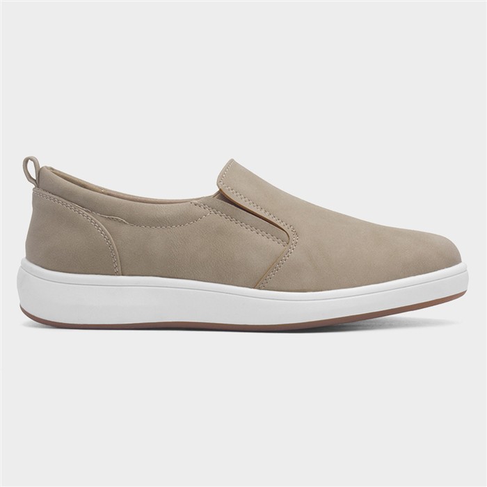 Toyah Womens Beige Slip On Flat Shoe