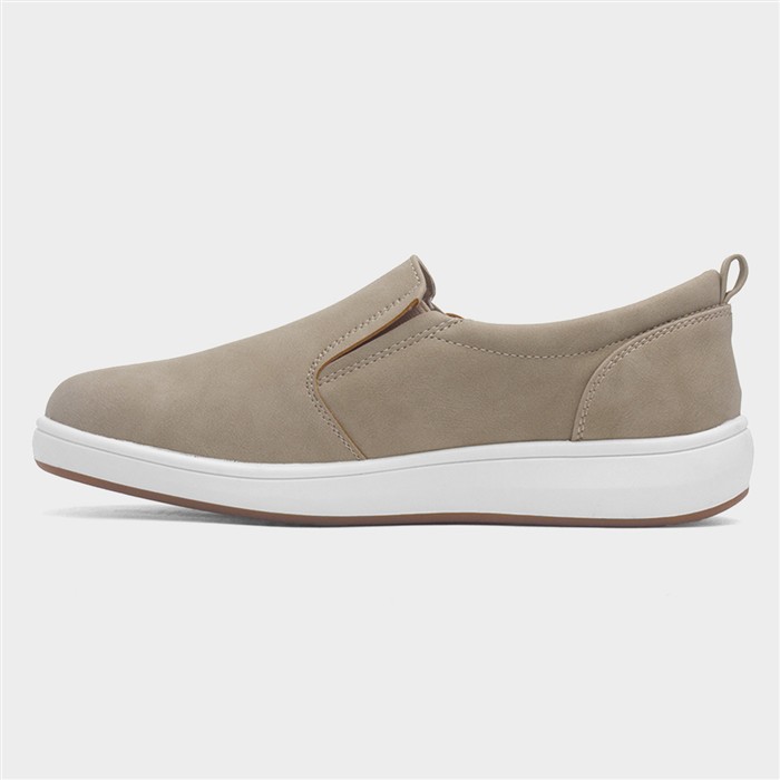 Toyah Womens Beige Slip On Flat Shoe
