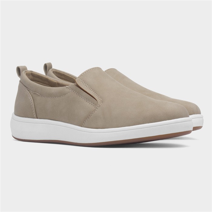 Toyah Womens Beige Slip On Flat Shoe