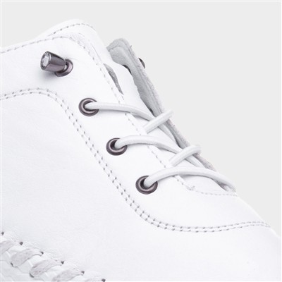 St Ives Womens White Leather Casual Shoe