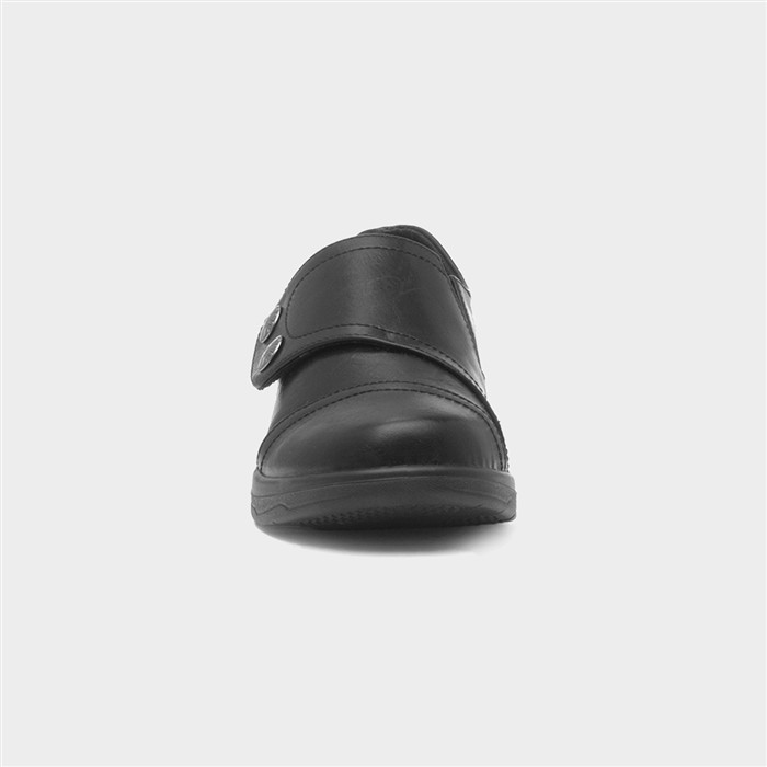 Womens Black Easy Fasten Casual Shoe