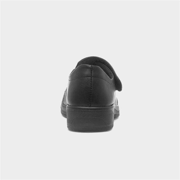 Womens Black Easy Fasten Casual Shoe