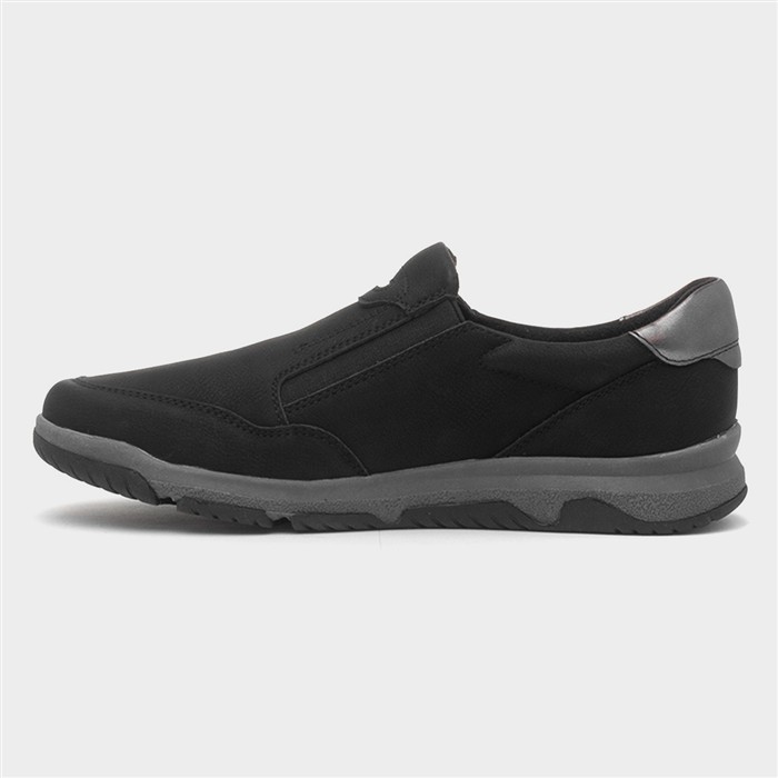 Carly Womens Black Casual Zip Up Flat Shoe