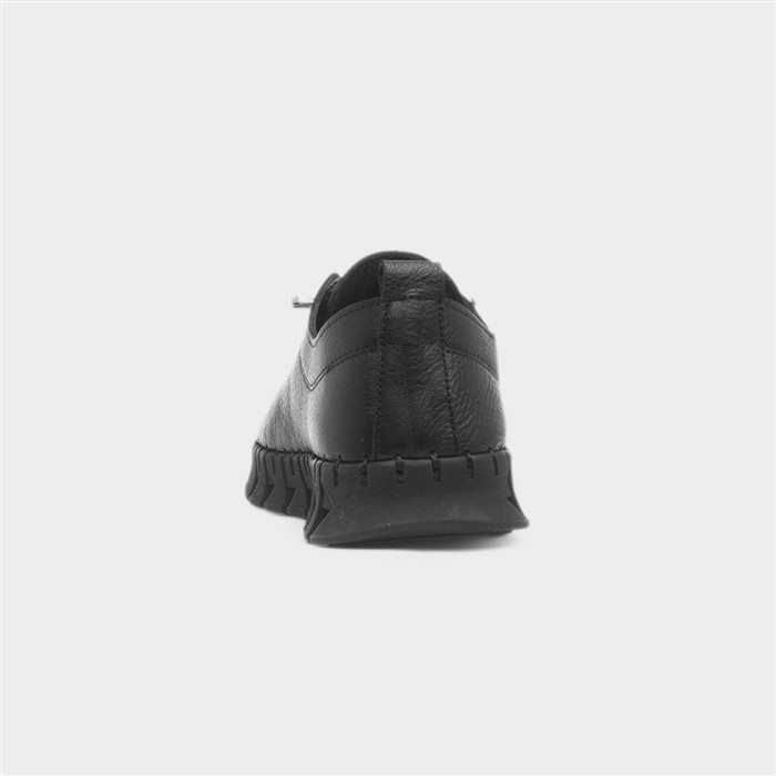 St Austell Womens Black Leather Casual Shoe