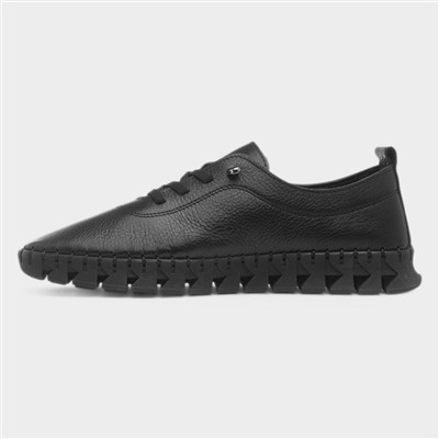 St Austell Womens Black Leather Casual Shoe