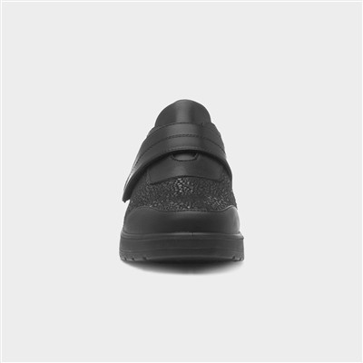 Womens Black Wedge Casual Shoe
