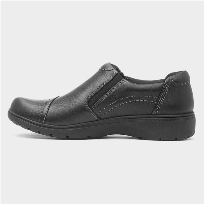 Carleigh Ray Womens Black Zip Leather Shoe