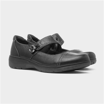 Carleigh Jane Womens Black Leather Shoe