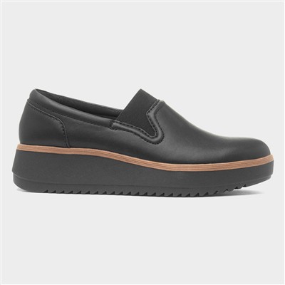 Zylah Sky Womens Black Leather Casual Shoe