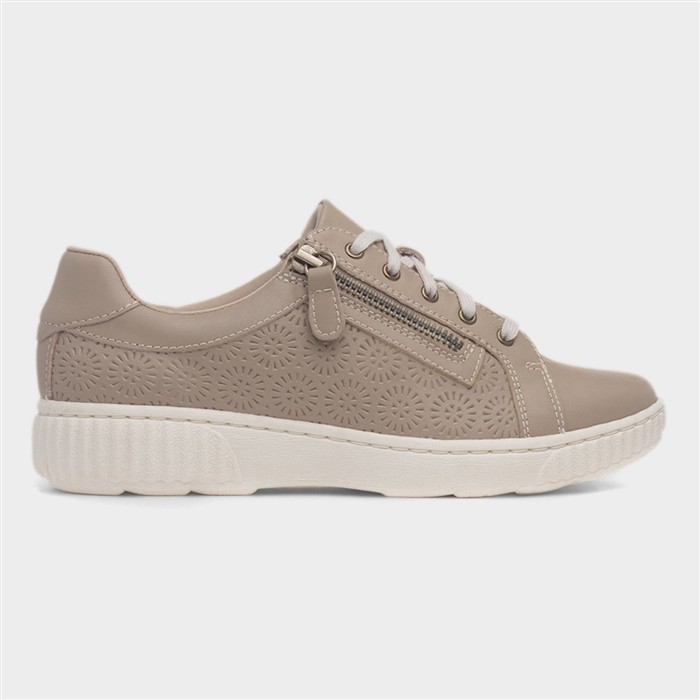 Caroline Rio Womens Sand Zip Leather Shoe
