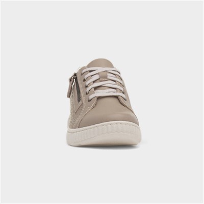 Caroline Rio Womens Sand Zip Leather Shoe
