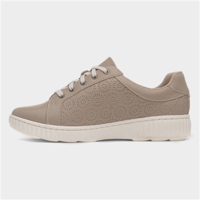 Caroline Rio Womens Sand Zip Leather Shoe
