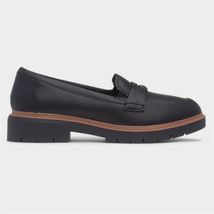 Clarks Women's Black Westlynn Glow Leather Loafers, Slip Ons | : 4-Standard Fit - Image 2