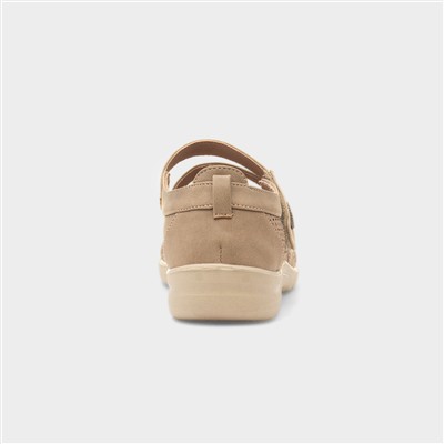 Mhari Womens Beige Easy Fasten Shoe