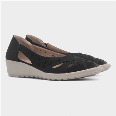 Kate Womens Black Open Toe Shoe