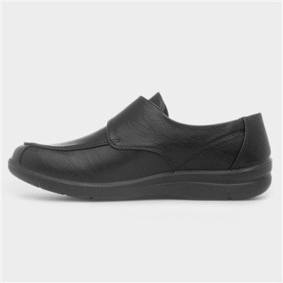 Dolly Womens Black Easy Fasten Shoe