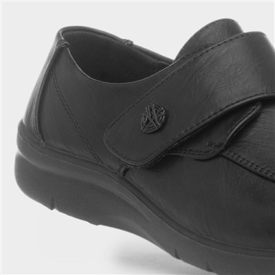 Dolly Womens Black Easy Fasten Shoe