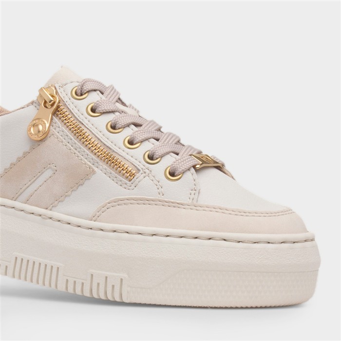Essen Womens Beige Leather Lace Up Shoe