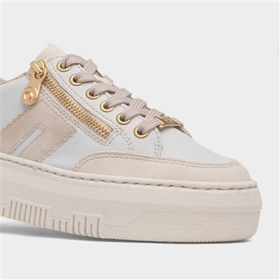 Essen Womens Beige Leather Shoe