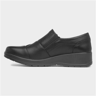 Womens Black Casual Wedge Shoe