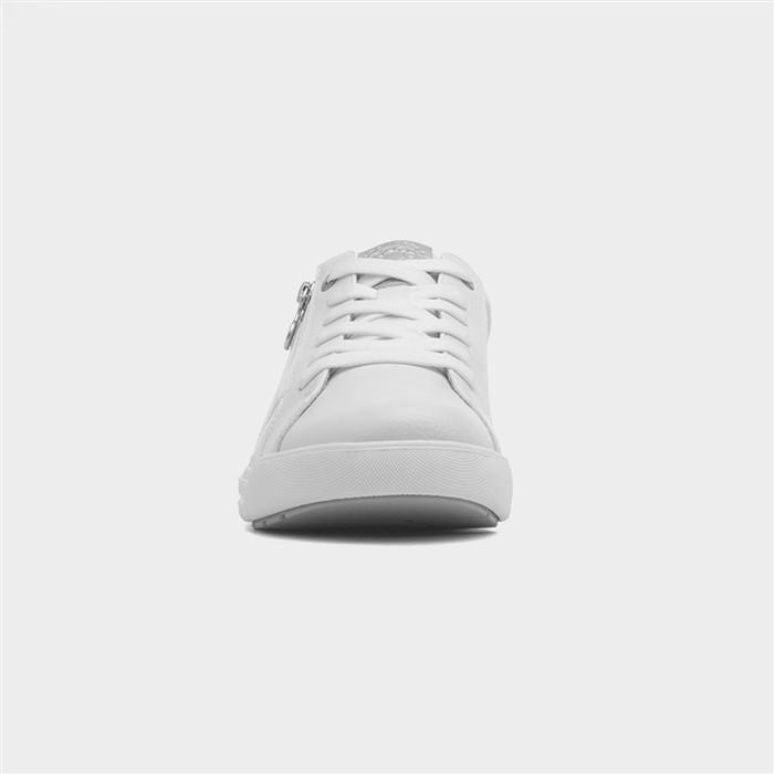 Stella Womens White Lace Up Casual Zip Shoe