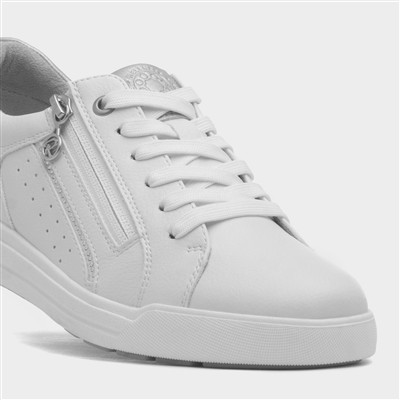 Stella Womens White Lace Up Shoe