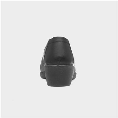 Womens Black Wedge Diamante Shoe