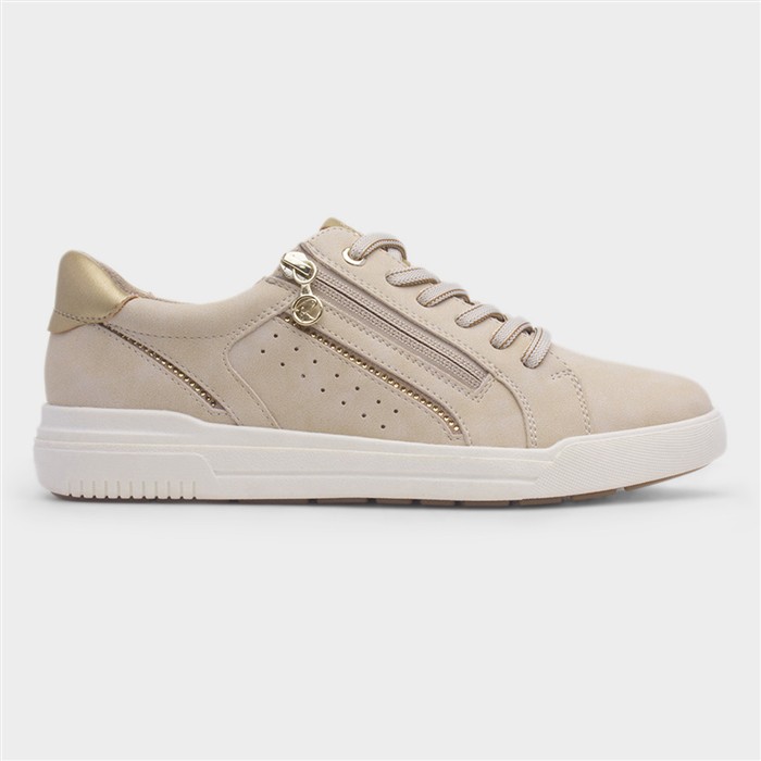 Stella Womens Beige Lace Up Casual Shoe