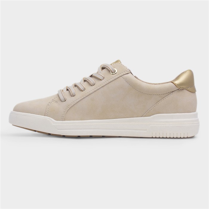 Stella Womens Beige Lace Up Casual Shoe