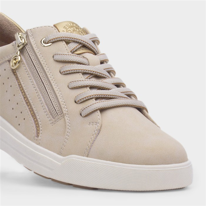 Stella Womens Beige Lace Up Casual Shoe