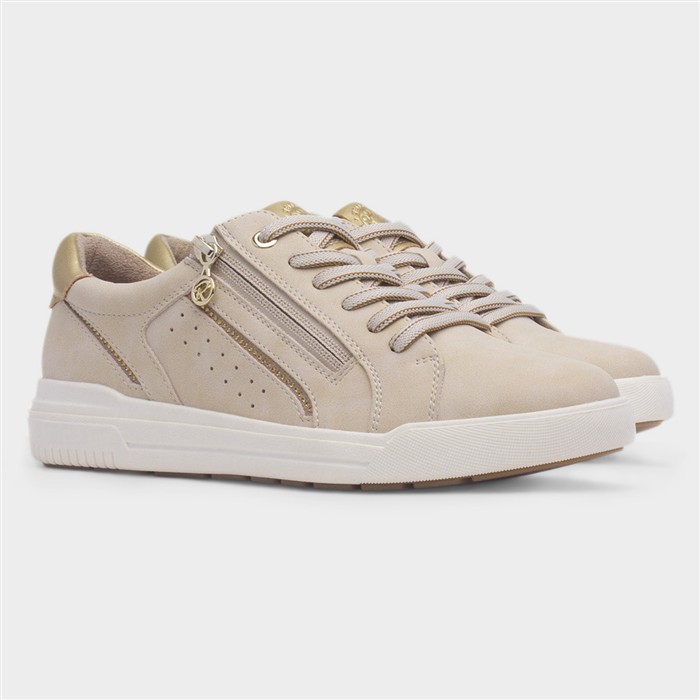 Stella Womens Beige Lace Up Casual Shoe